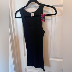 Black Cotton Tank Top Size L
